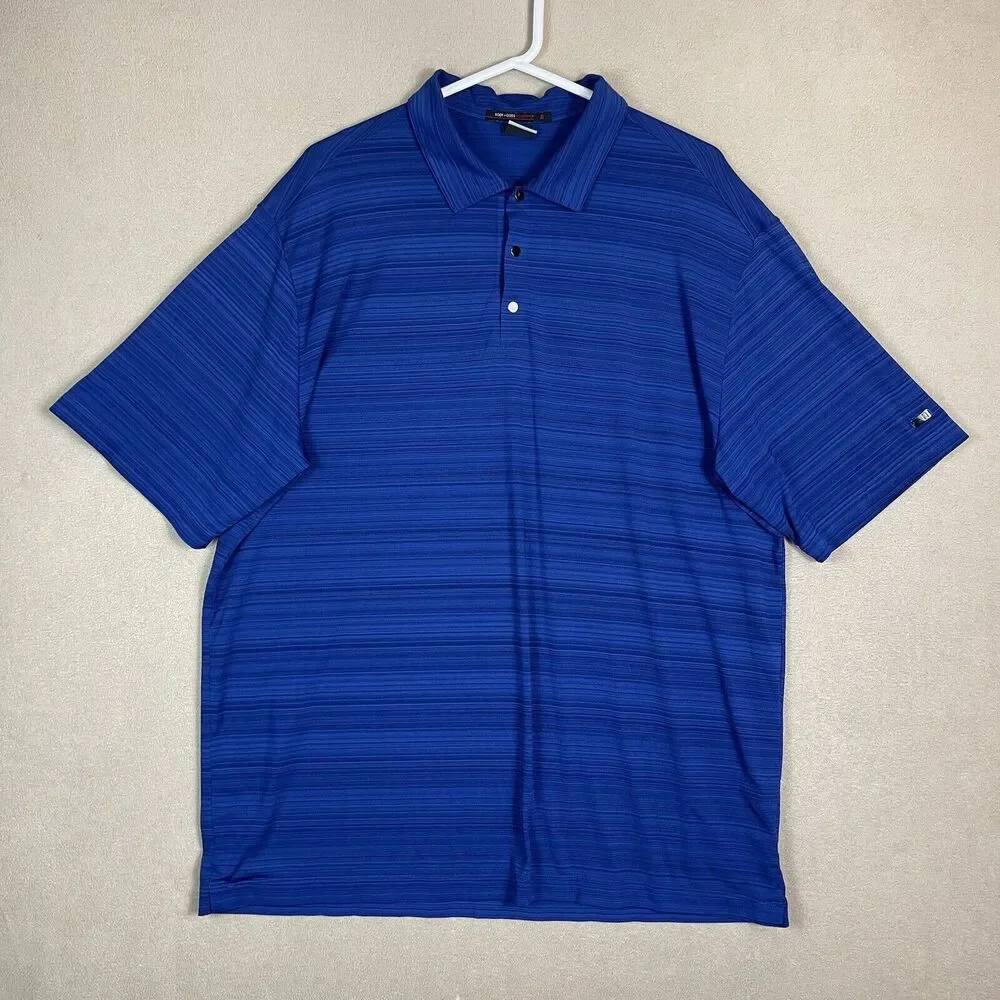 Nike Polo Shirt‎ Mens Extra Large Blue Tiger Woods Collection Dri Fit Golfing
